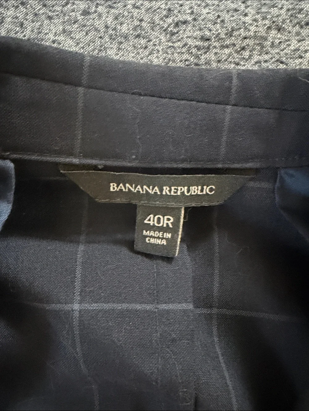Men's Banana Republic - Windowpane Navy Blazer - Classic Tailored Look